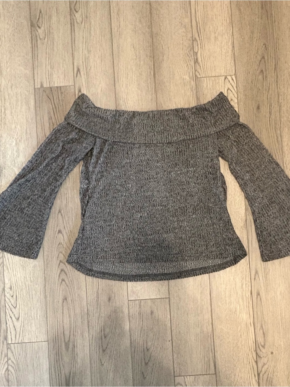 SHEIN Grey Off-the-Shoulder Knit Sweater